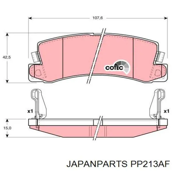 Pastillas traseras Japan Parts PP213AF
