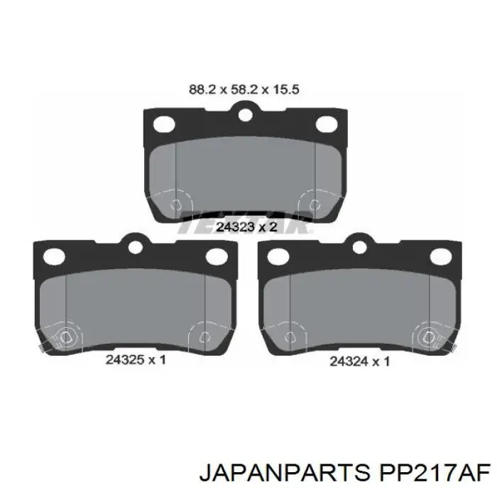 Pastillas traseras de freno Japan Parts PP217AF precio, desde 25,79 EUR