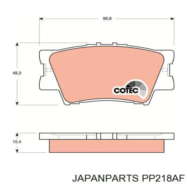 Pastillas de freno traseras PP218AF Japan Parts