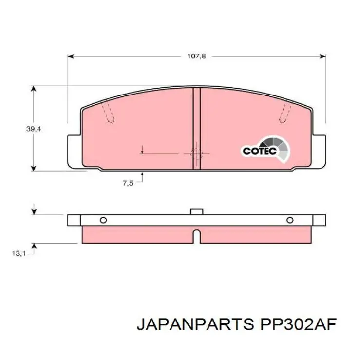 PP-302AF Japan Parts pastillas de freno traseras