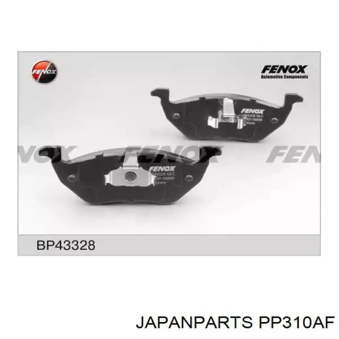 Pastillas de freno traseras PP310AF Japan Parts