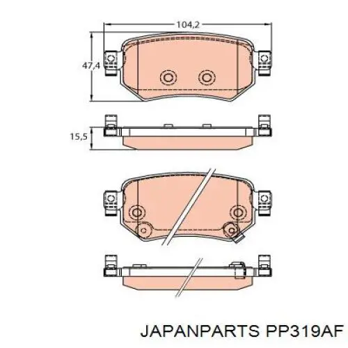 Pastillas traseras de freno Japan Parts PP319AF precio, desde 34,01 EUR
