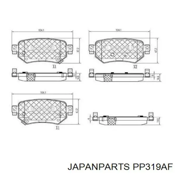 Comprar PP319AF Japan Parts Pastillas de freno traseras