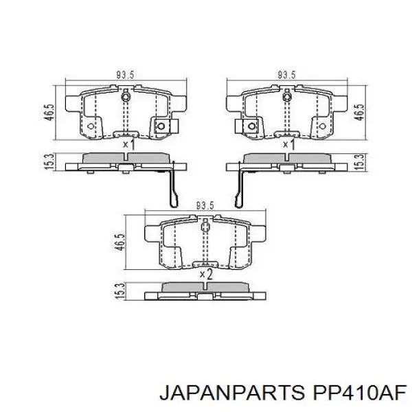 Pastillas traseras de freno Japan Parts PP410AF precio, desde 32,42 EUR