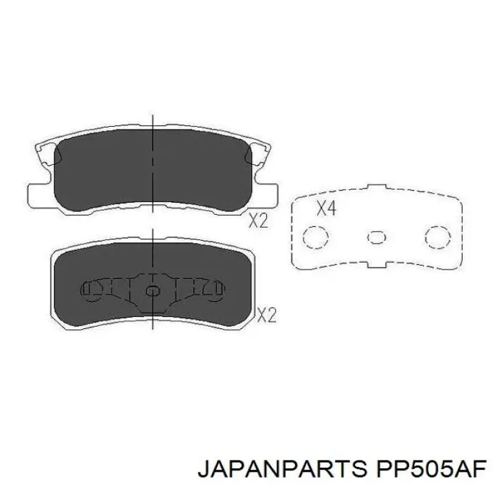 PP505AF Japan Parts pastillas de freno traseras