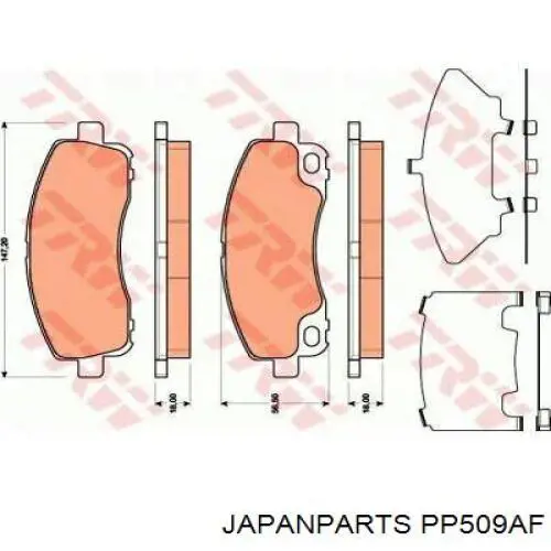 PP509AF Japan Parts pastillas de freno traseras