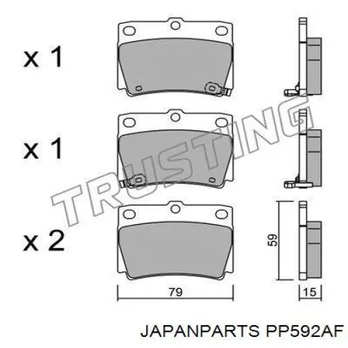 Pastillas traseras de freno Japan Parts PP592AF precio, desde 29,26 EUR
