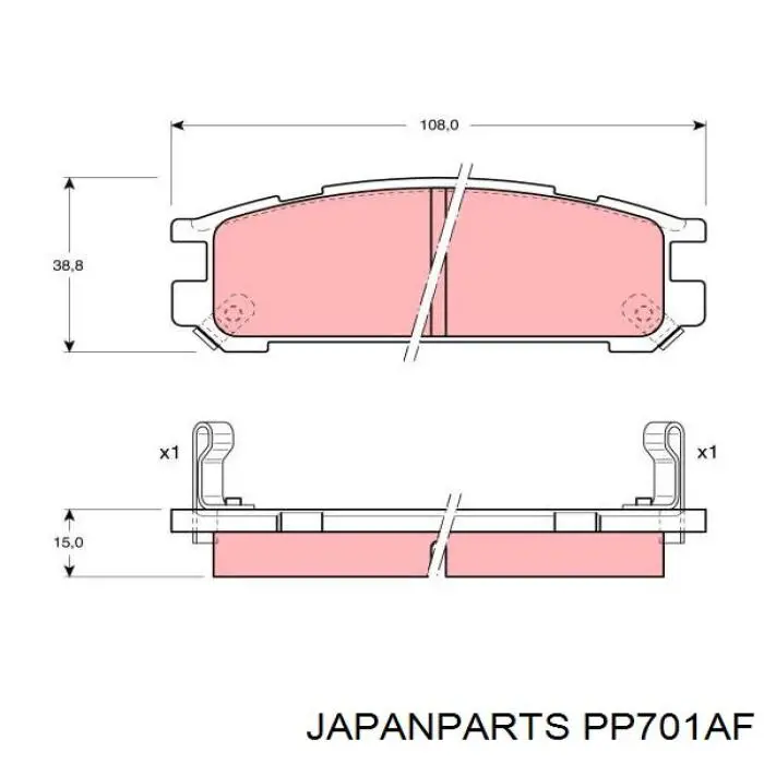 PP701AF Japan Parts pastillas de freno traseras