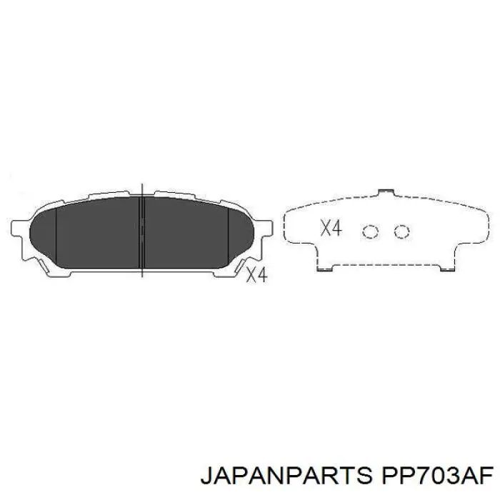 PP703AF Japan Parts pastillas de freno traseras