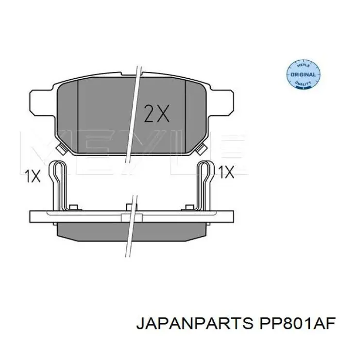 PP-801AF Japan Parts pastillas de freno traseras