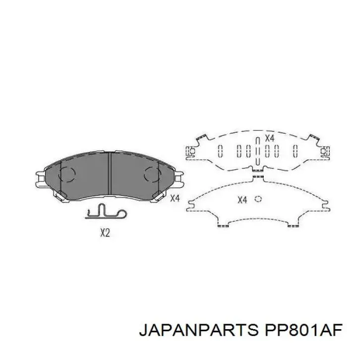 Comprar PP801AF Japan Parts Pastillas de freno traseras