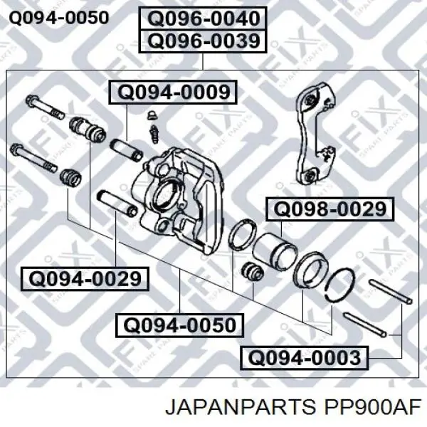Pastillas de freno traseras PP900AF Japan Parts