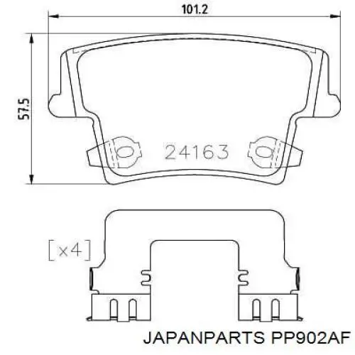 Pastillas de freno traseras PP902AF Japan Parts