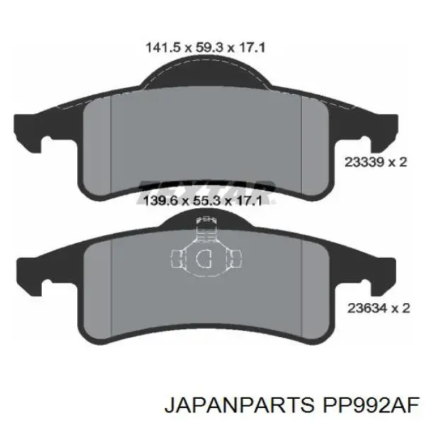 Pastillas traseras de freno Japan Parts PP992AF precio, desde 33,55 EUR