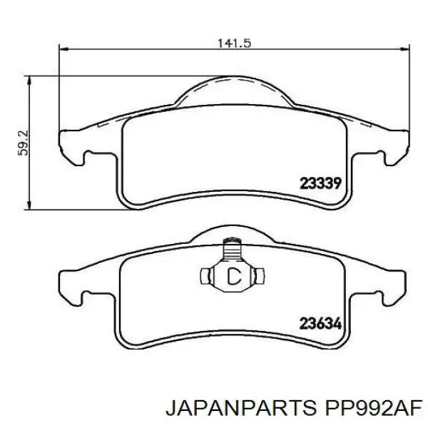 Comprar PP992AF Japan Parts Pastillas de freno traseras