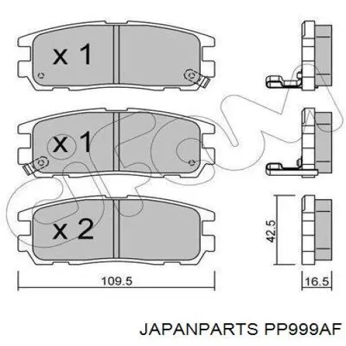 PP-999AF Japan Parts pastillas de freno traseras