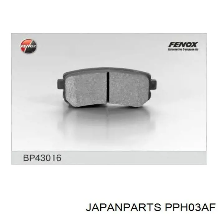 Pastillas de freno traseras PPH03AF Japan Parts