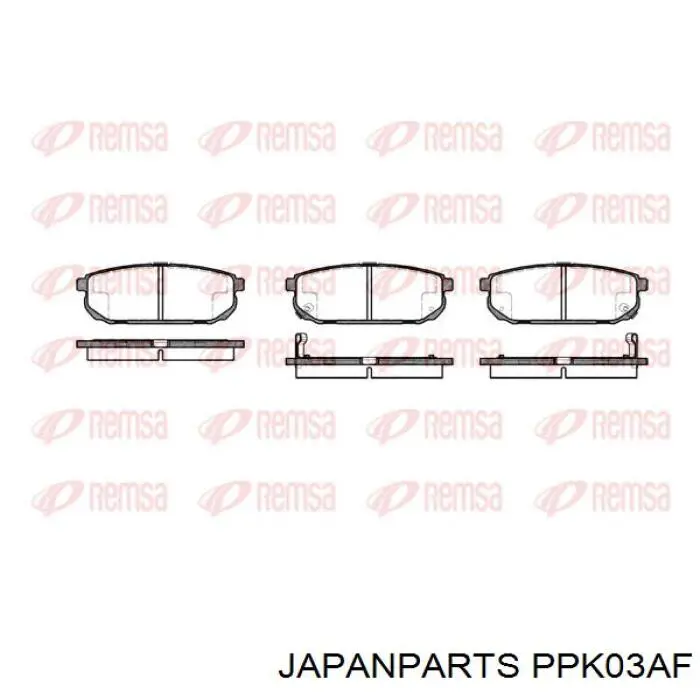 Comprar PPK03AF Japan Parts Pastillas de freno traseras