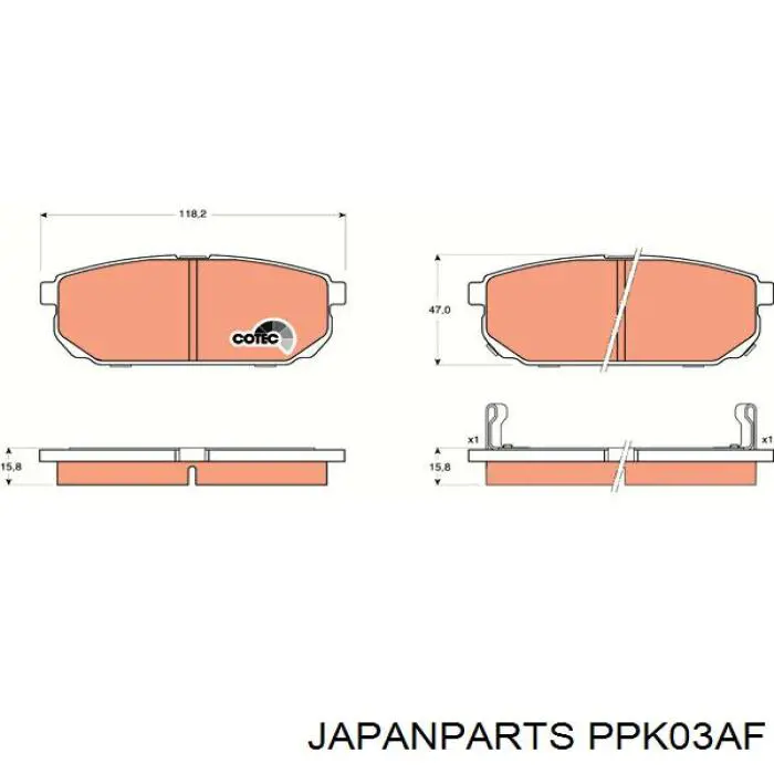 Pastillas traseras de freno Japan Parts PPK03AF precio, desde 29,38 EUR