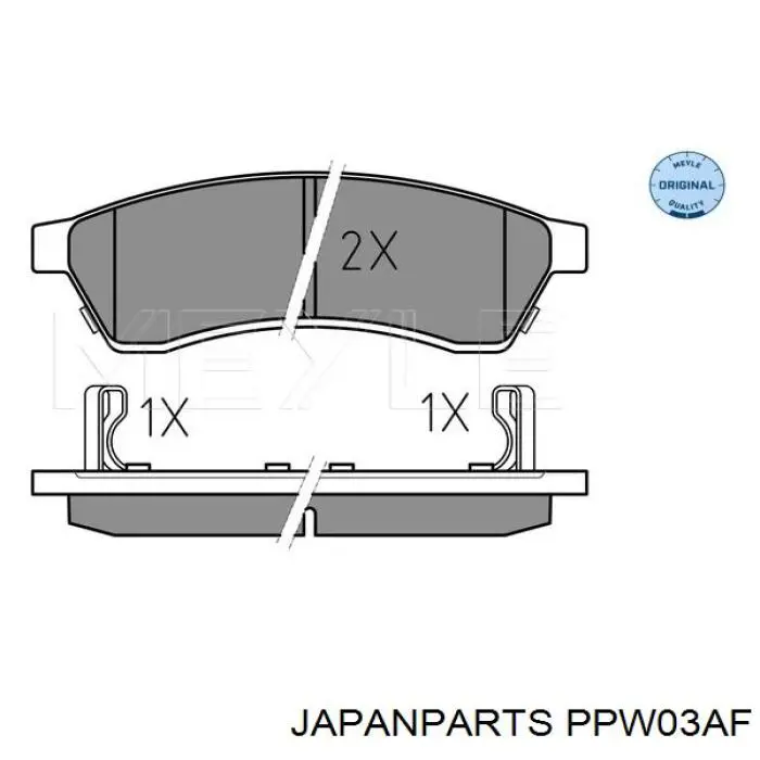 PPW03AF Japan Parts Pastillas freno traseras