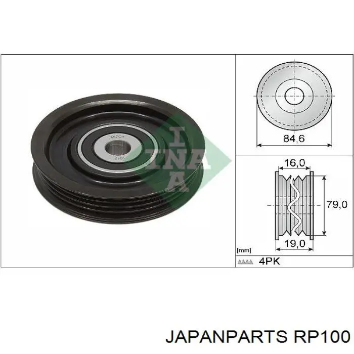 Rodillo tensor correa poli V Japan Parts RP100 precio, desde 44,06 EUR