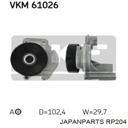 Polea inversión/guía, correa auxiliar servicios Japan Parts RP204 precio, desde 35,20 EUR