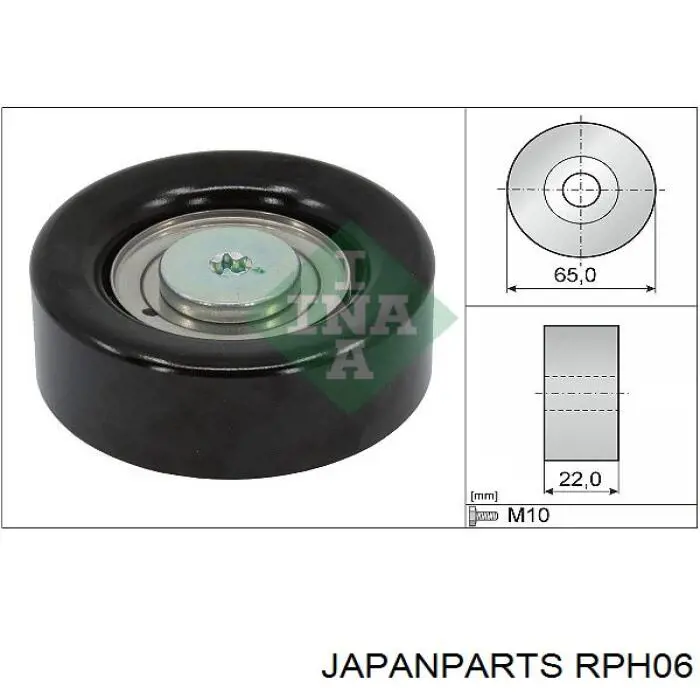 Polea inversión / guía, correa poli V RPH06 Japan Parts