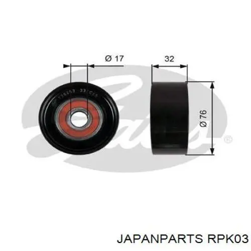 RP-K03 Japan Parts rodillo, correa trapecial poli v