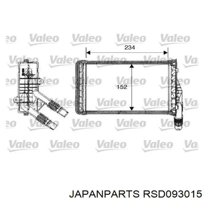 RSD093015 Japan Parts radiador de calefacción