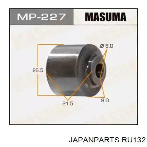 Buje de vástago de amortiguador delantero RU132 Japan Parts