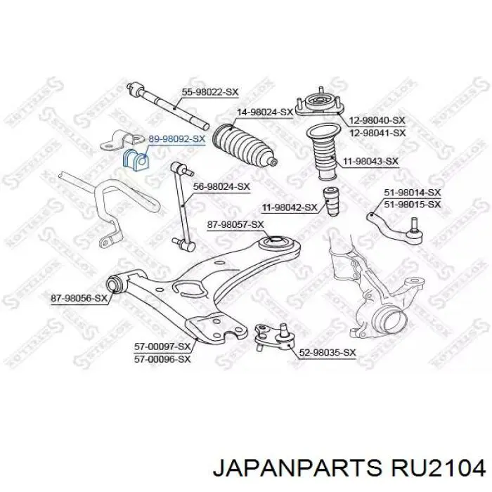 RU2104 Japan Parts Buje de barra estabilizadora delantera