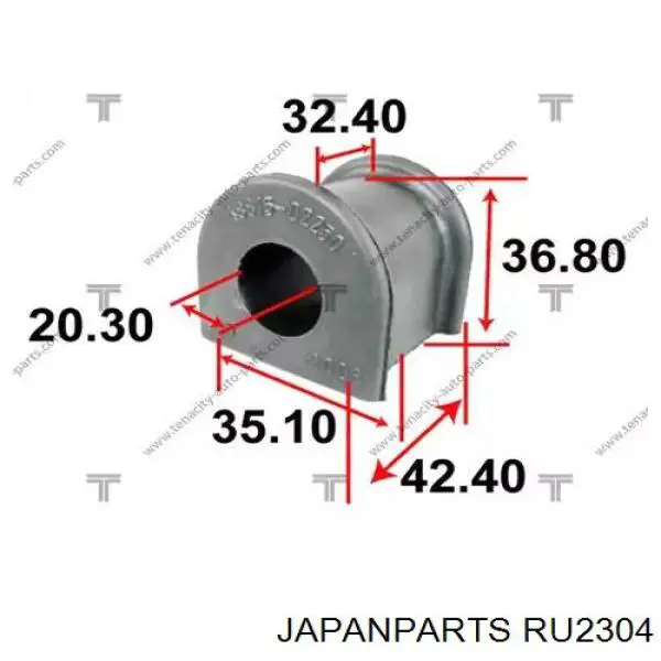 Soporte estabilizador, Eje delantero Japan Parts RU2304