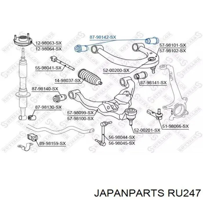 Comprar RU247 Japan Parts Buje del brazo de suspensión delantero superior
