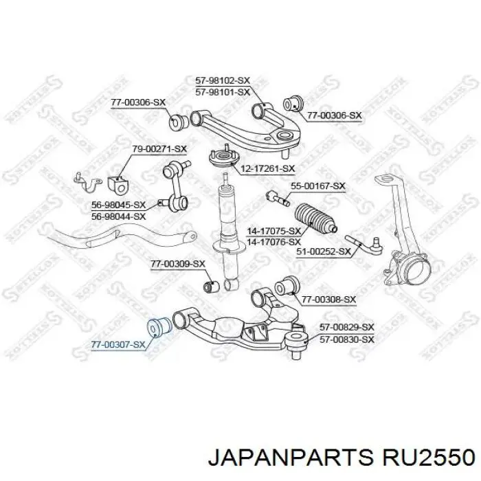 RU2550 Japan Parts silentblock de suspensión delantero inferior