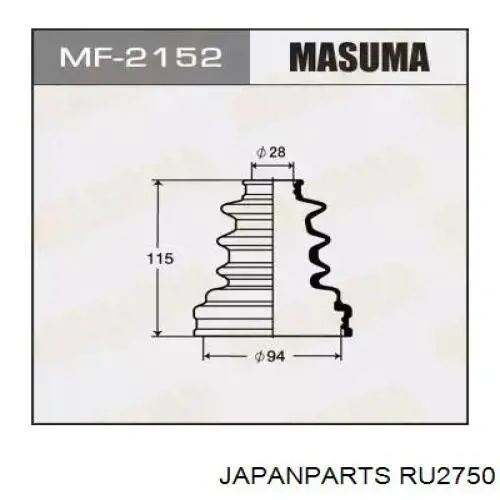 Silentblock del soporte del diferencial trasero RU2750 Japan Parts
