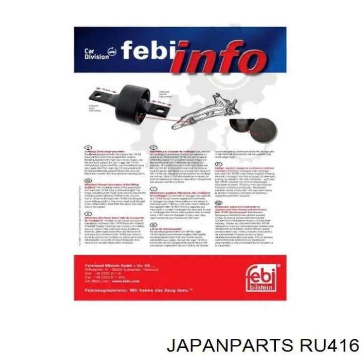 Comprar RU416 Japan Parts Buje delantero del brazo longitudinal trasero