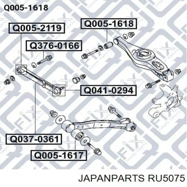 RU-5075 Japan Parts suspensión, brazo oscilante trasero inferior