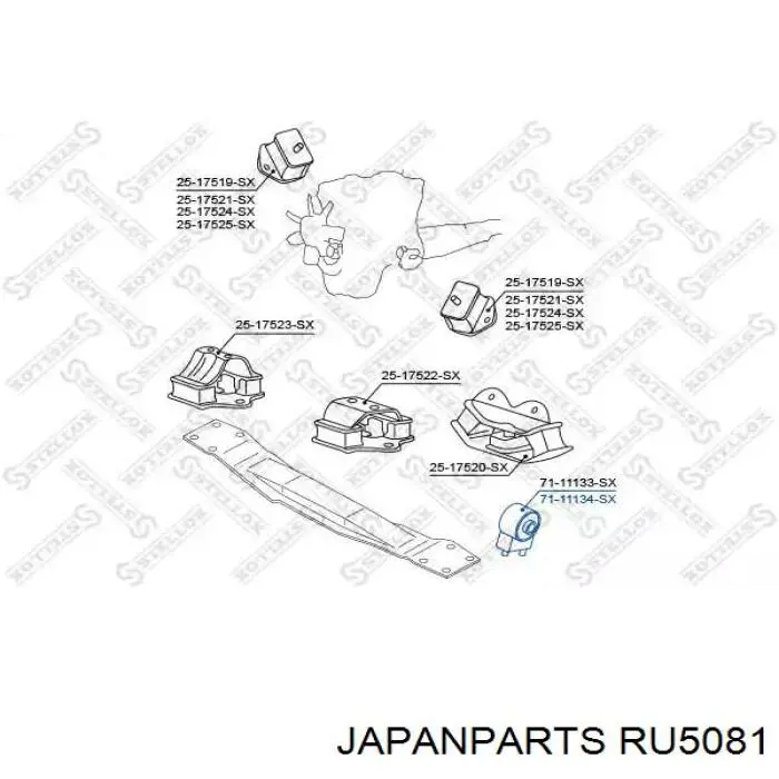 Soporte de la caja de transferencia Japan Parts RU5081