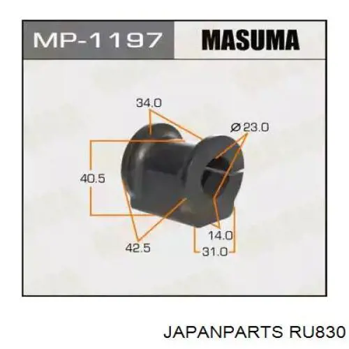 Comprar RU830 Japan Parts Buje de barra estabilizadora delantera
