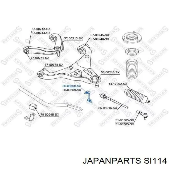 Soporte de la barra estabilizadora delantera Japan Parts SI113
