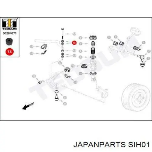 Soporte de barra estabilizadora delantera Hyundai Accent 1