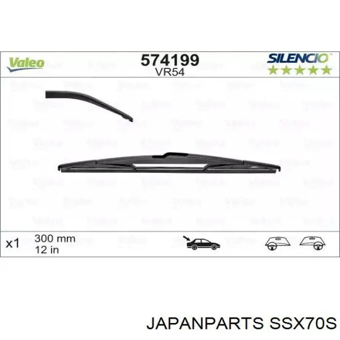 SSX70S Japan Parts Limpiaparabrisas delantera