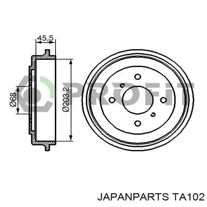 Comprar TA102 Japan Parts Tambor de freno trasero