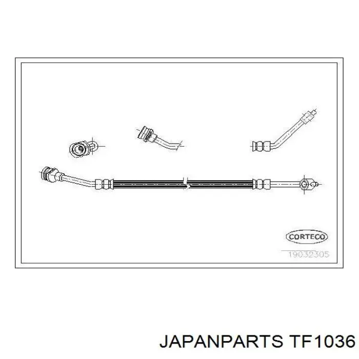 TF1036 Japan Parts tubo flexible de frenos delantero derecho