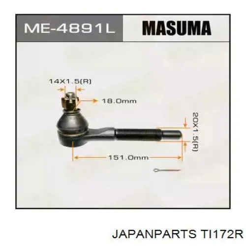 Rótula de barra de acoplamiento Japan Parts TI172R precio, desde 55,57 EUR
