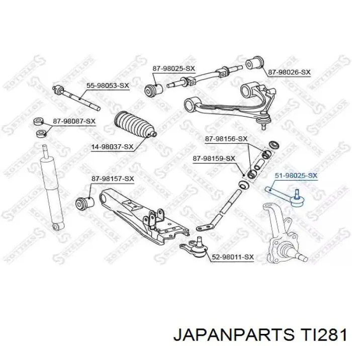 Rótula de barra de acoplamiento Japan Parts TI281 precio, desde 26,69 EUR