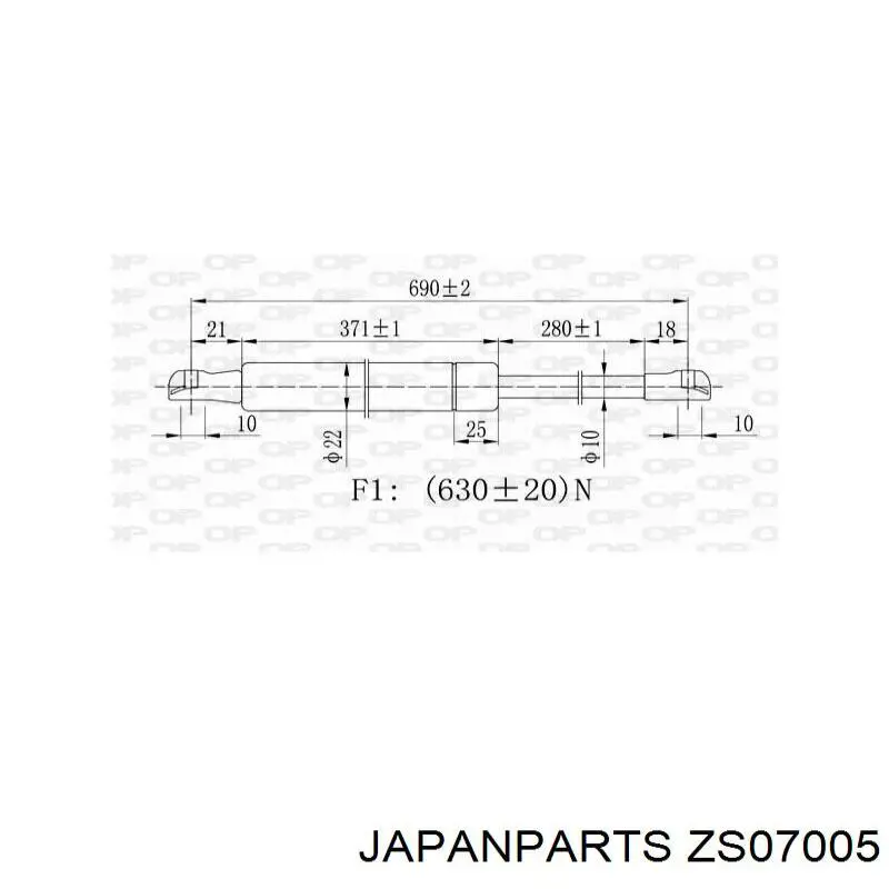ZS07005 Japan Parts amortiguador maletero