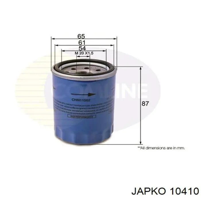 Filtro de aceite 10410 Japko