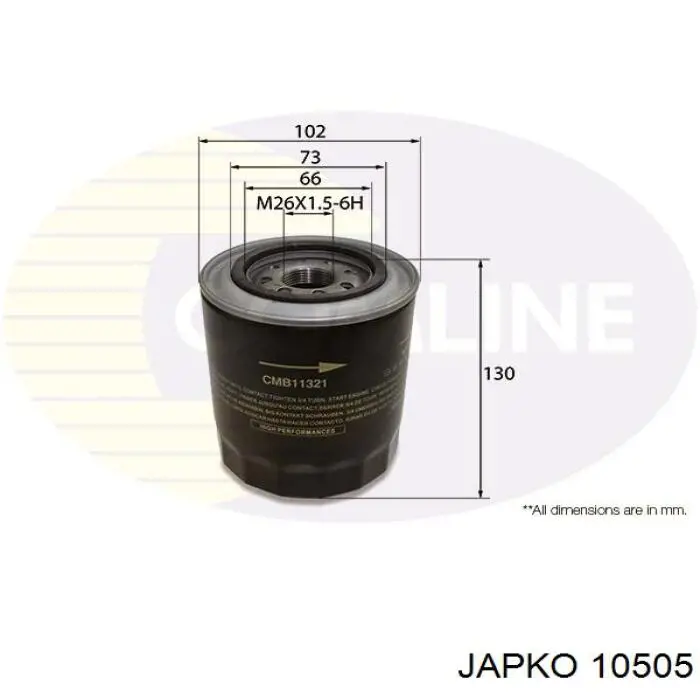 Filtro de aceite 10505 Japko