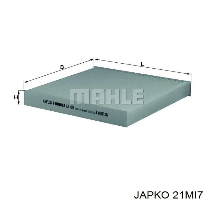 Filtro de cabina Japko 21MI7 precio, desde 6,11 EUR
